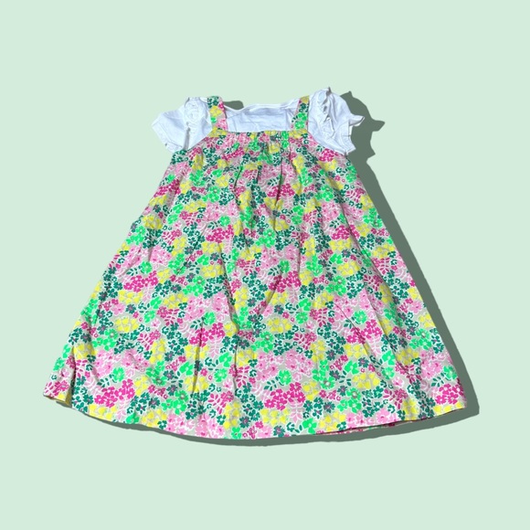 Toddler Girl OshKosh B’Gosh Spring Dress W/Undershirt Floral Print Size 4T - Picture 2 of 9